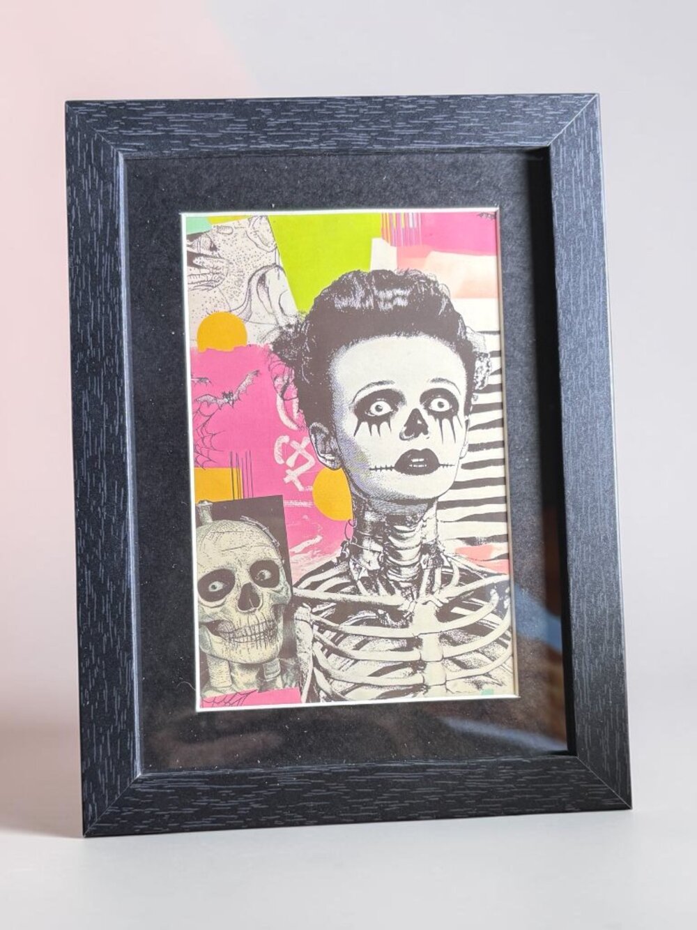 Colorful Skeleton Bride Art Print | New 5x7 Framed Decor